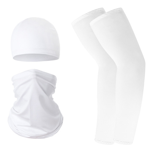 Ice silk cycling cap, cycling mask, sun protection sleeves combination, outdoor sports cycling sleeves, small hat and scarf