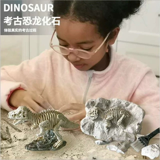 考古挖掘玩具地摊儿童DIY玩具实验教材恐龙化石抖音盲盒