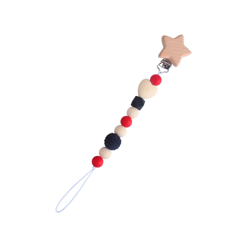 DIY sonajero de cinco puntas estrella juguete cuna cochecito coche colgando accesorios bebé chupete cadena mordedor juego molar