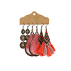 Ethnic earrings, capacious accessory with tassels, suitable for import, boho style, ethnic style, wholesale