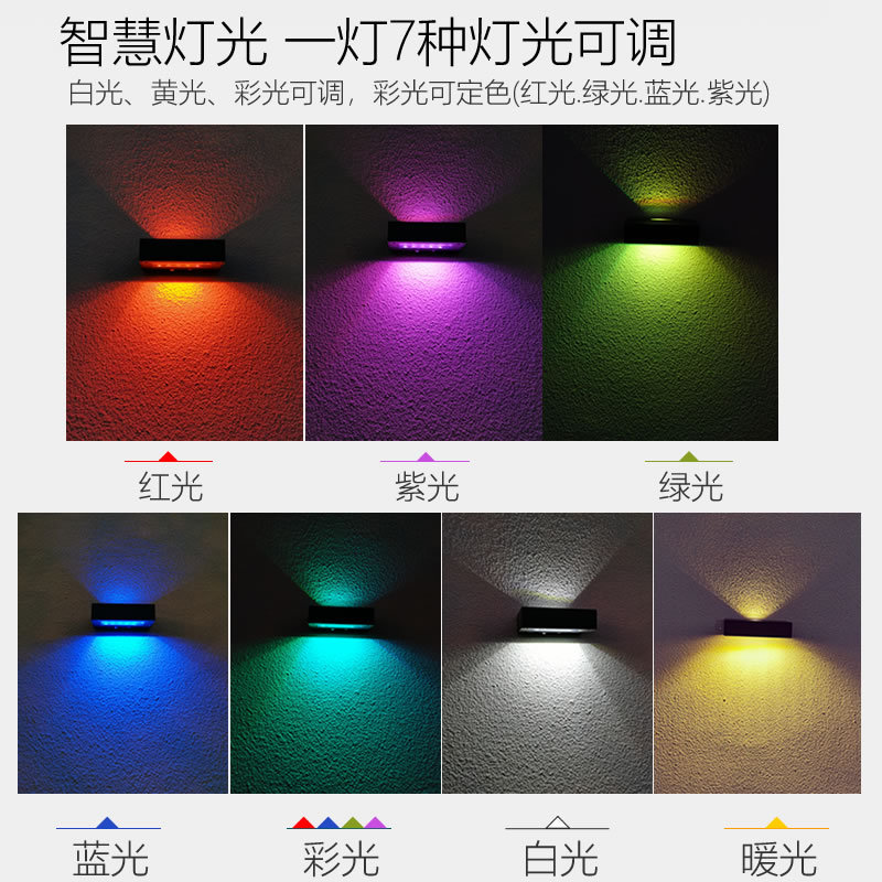 Lámpara solar al aire libre hogar jardín lámpara Cableado-libre al aire libre arriba y abajo de la pared luminosa lámpara de lavado Villa nueva lámpara de pared rural