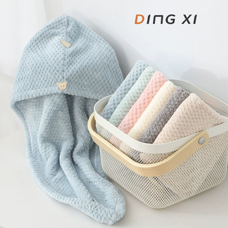 Индивидуальная шапочка для сушки волос с вышитым логотипом, может упаковываться в подарочные коробки, подходит для супермаркетов, подарков и корпоративных сувениров, впитывающая, утолщенная, не линяет, быстро сохнет.