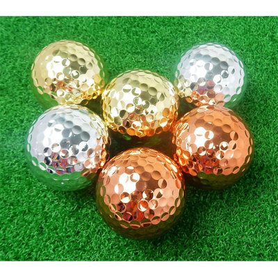 Golf bola de metal bola de galvanoplastia bola de oro venta directa de fábrica se puede diseñar e imprimir logotipo multicolor