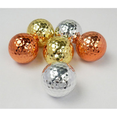 Golf bola de metal bola de galvanoplastia bola de oro venta directa de fábrica se puede diseñar e imprimir logotipo multicolor