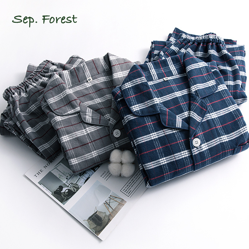 Special promotion autumn and winter cotton Japanese sanding double velvet pajamas suit home clothes wholesale a generation of hair