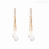 Silver needle, fashionable long earrings from pearl, silver 925 sample, 2022 collection