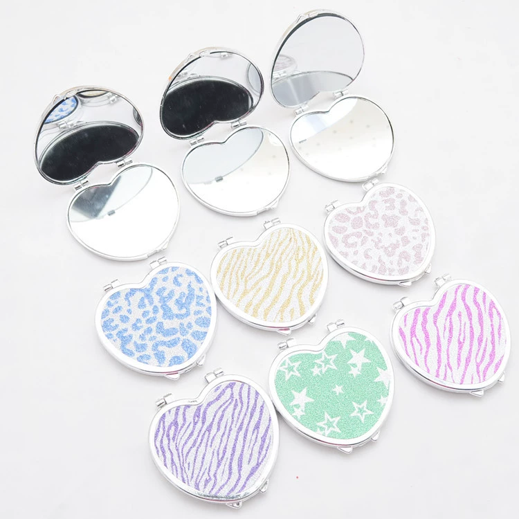 Double-sided folding mirror heart shaped, wholesale