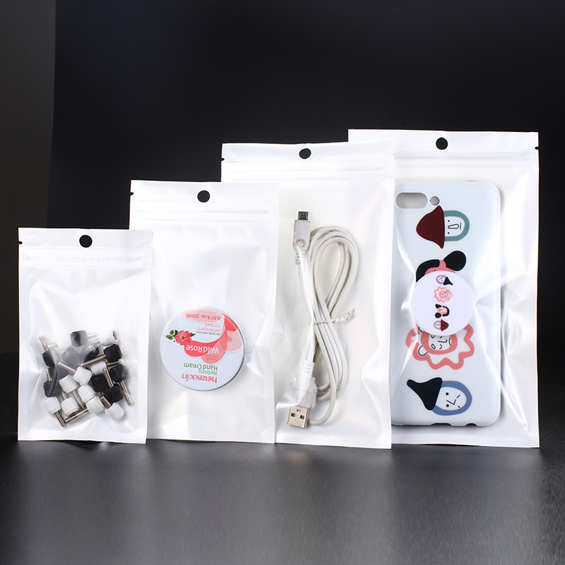 Perla Yin y Yang ziplock bolsa pequeña joyería bolsa de embalaje accesorios material de embalaje bolsa de embalaje blanco perla bolsa de película en stock