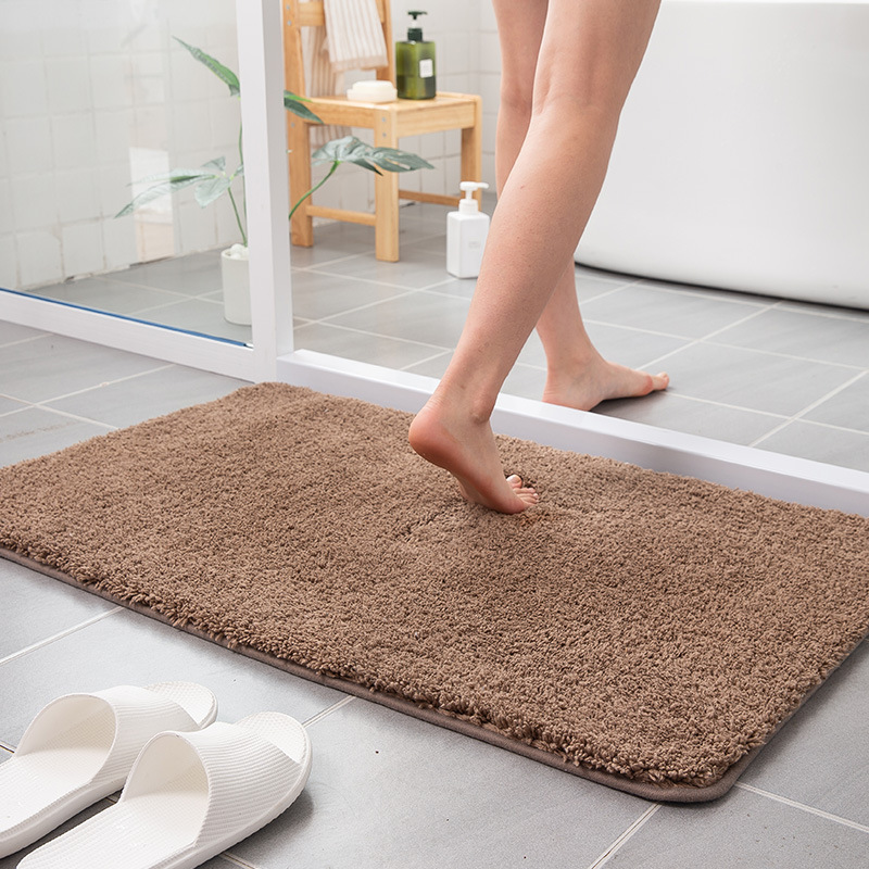 Cross-border Microfiber Cake Velvet Floor Mat Bathroom Absorbent Velvet Non-slip Foot Mat Bedroom Carpet Bathroom Door Mat