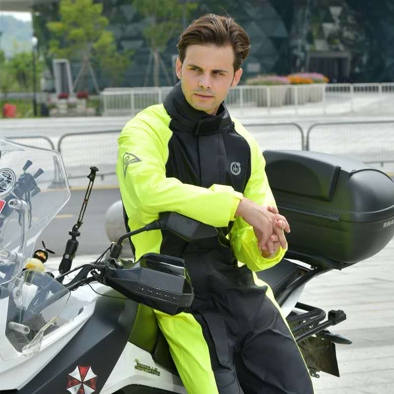 Factory wholesale conjoined hooded thin motorcycle long full body riding men's and women's single rainproof waterproof raincoat