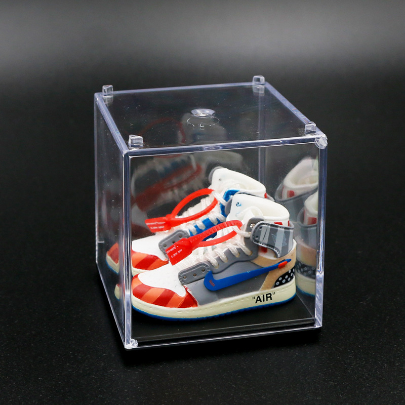 AJ zapatos de baloncesto zapatos de moda mini modelo tridimensional dedo del pie rojo y negro decoración del coche decoración de la torta modelo de zapato hecho a mano