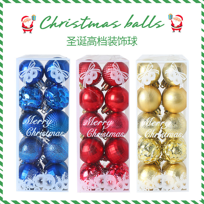 Decoraciones navideñas, bolas de Navidad de 4 cm en dorado, plateado, rosa y champán, adornos para árbol de Navidad, juego en caja, venta al por mayor