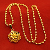 Fresh golden copper necklace, pendant, jewelry, Korean style, 24 carat, flowered