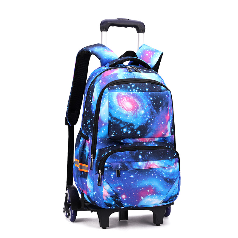 Pescado natural entrega de una pieza estudiante de secundaria de la escuela secundaria trolley mochila multicolor de seis ruedas para subir escaleras mochila transfronteriza exclusiva