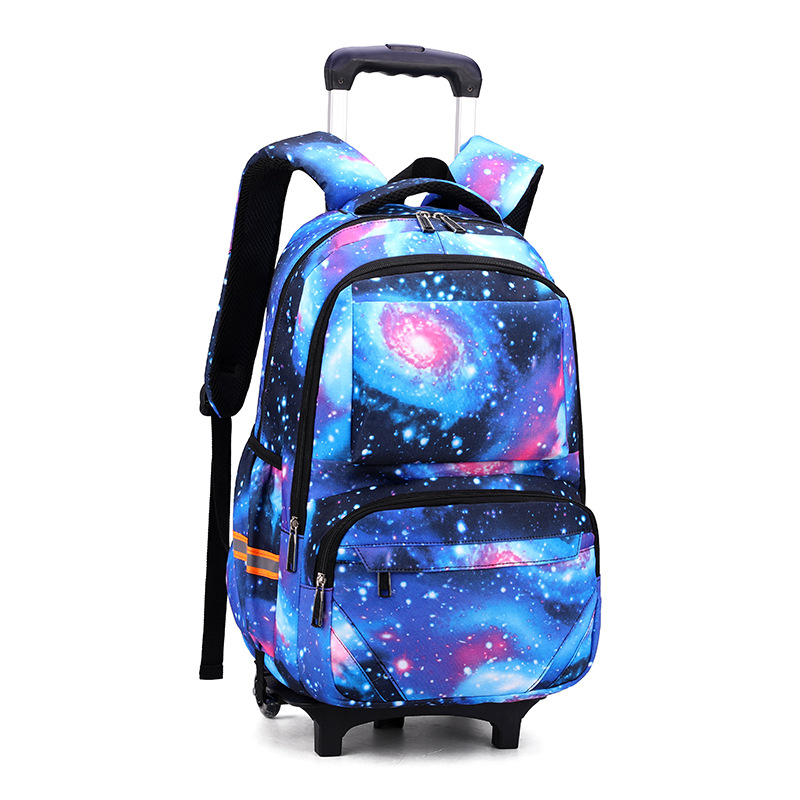 Pescado natural entrega de una pieza estudiante de secundaria de la escuela secundaria trolley mochila multicolor de seis ruedas para subir escaleras mochila transfronteriza exclusiva