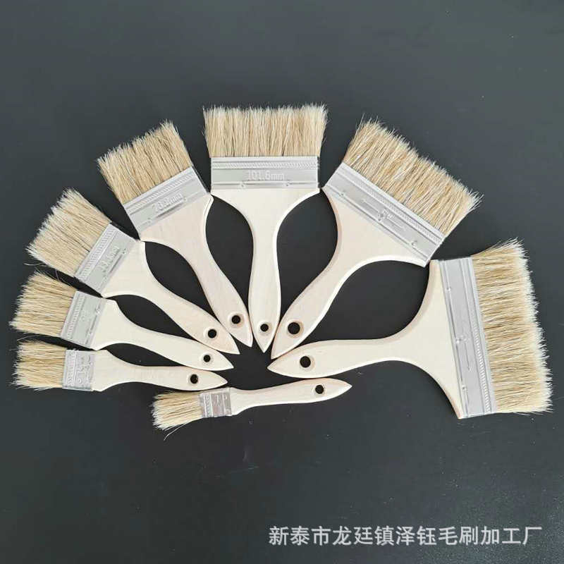 Fábrica al por mayor mango de madera cepillo de pintura imitación cepillo de seda cepillo industrial marino cepillo de barbacoa hogar pequeño cepillo