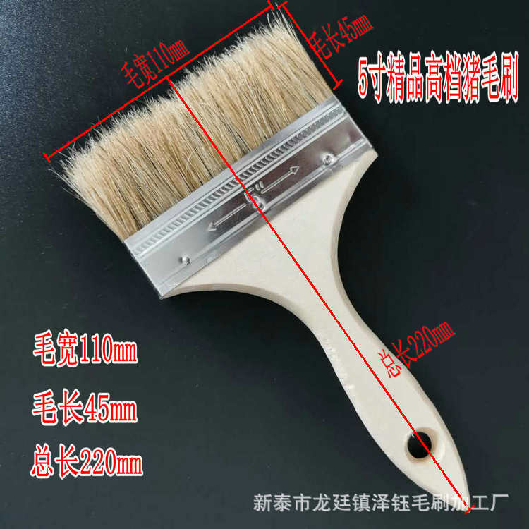 Fábrica al por mayor mango de madera cepillo de pintura imitación cepillo de seda cepillo industrial marino cepillo de barbacoa hogar pequeño cepillo