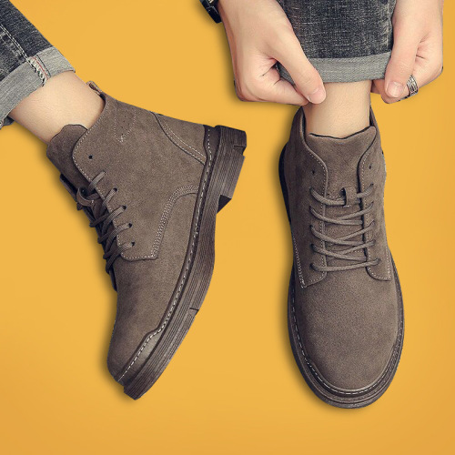 Martin boots men's high-top leather boots snow boots mid-top short boots work shoes men's trendy shoes British style leather shoes men's shoes winter