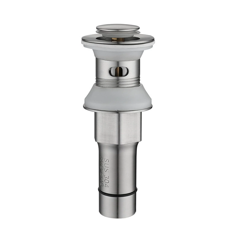 304 stainless steel sink basin drain with flip cover, anti-odor pop-up bathroom sink drain with overflow