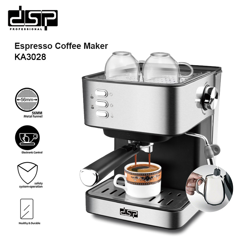 DSPCoffee Machine Semi-automatic Italian Household Milk Frother All-in-one Coffee Machine Small European Regulations