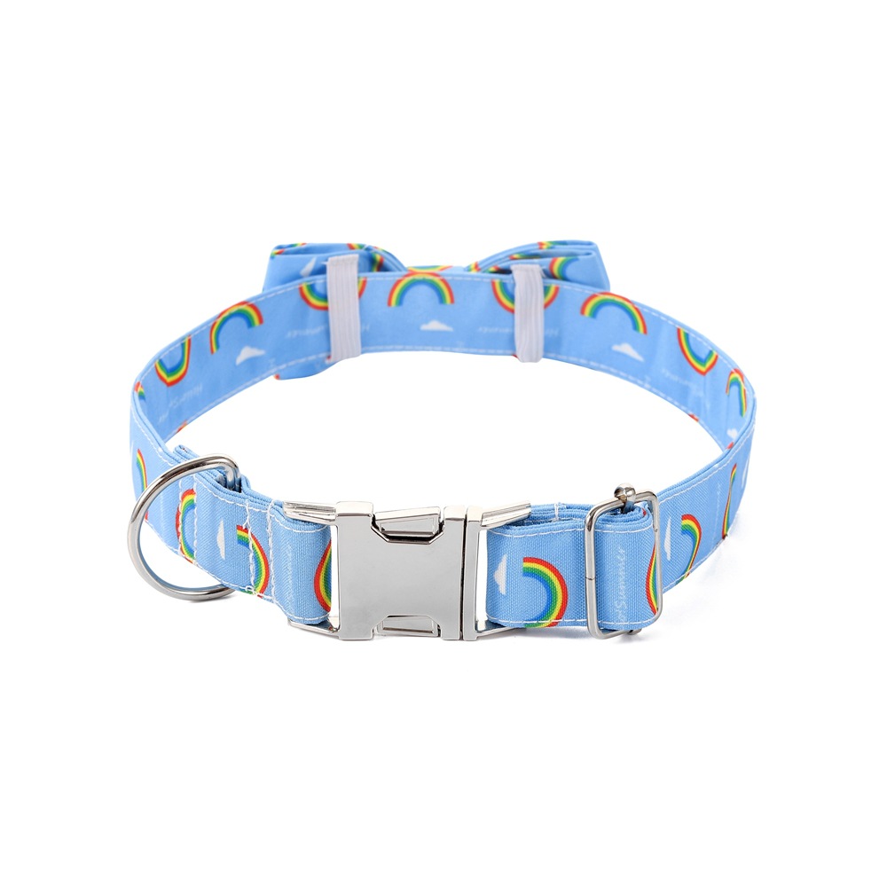 Original spot nuevo festival arco iris transfronterizo perro collar de aleación perro arco iris