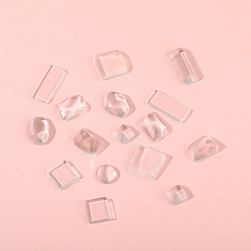 Geometric transparent nail decoration handmade