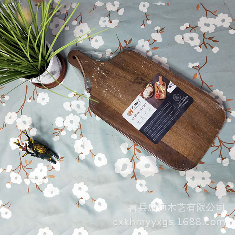 Tablero de corte de madera de acacia de estilo japonés tablero de corte de madera maciza tablero de pan tablero de queso cuadrado Placa de pizza