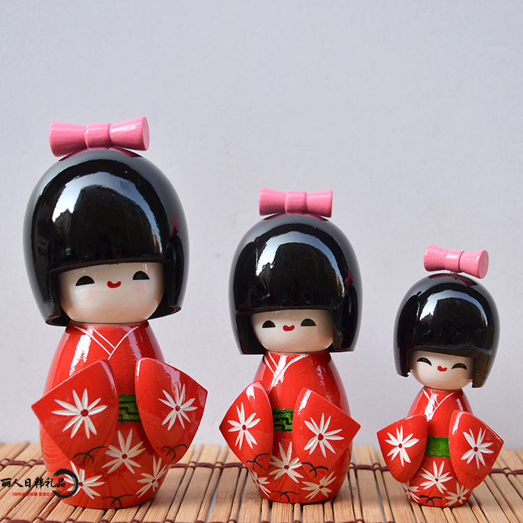 Set of red cherry blossoms