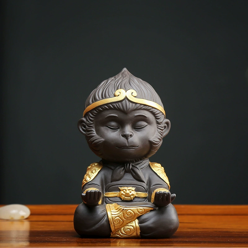 Вентилятор Будды Сюнь Уробанель чайные питомцы бутиковый чайный стол аксессуары фиолетовый песок обезьяна автомобильный багаж декор