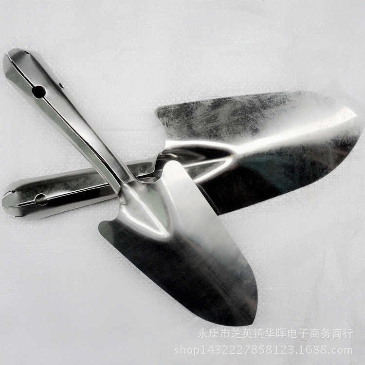 园林锹27cm园艺锹铲不锈钢花铲钢铲一体小锹尖锹园艺铲翻土铲草