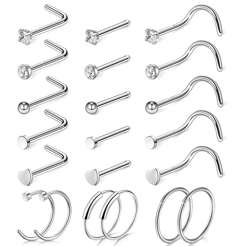 Nose piercing, set, physiological accessories stainless steel, Amazon