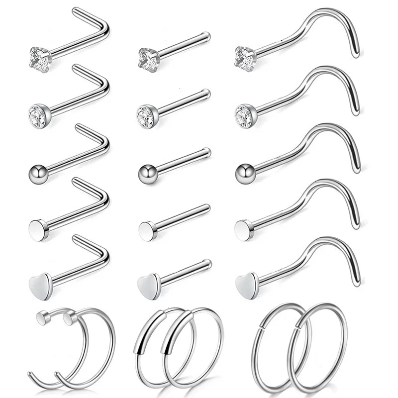 Nose piercing, set, physiological accessories stainless steel, Amazon