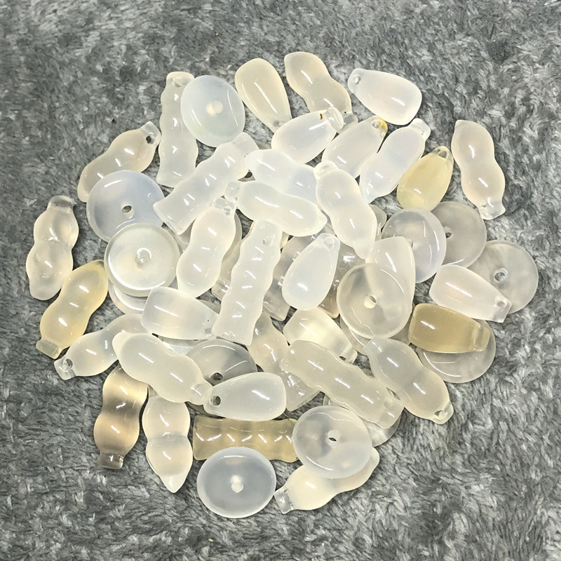 马达加斯加冰种玉髓玛瑙小配饰吊坠花生竹节平安扣车挂毛衣链坠子