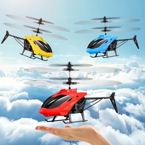 Durable Dropping Remote Control Helicopter with Dual Sensing, Fun, Charging, Lighting, and Floating Flight Toy for Single Order Delivery