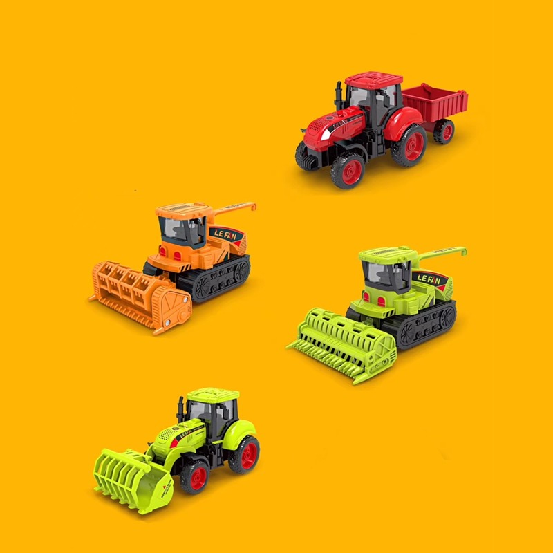 New Doll Machine Clip Inertia Engineering Vehicle Kidsren's Educational Toy Artificial Farmer Transport Vehicle Agricultural Vehicle Set Gift
