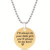 Necklace, golden Christmas accessory stainless steel engraved, European style, Birthday gift