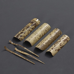 手工天然斑竹梅妃竹茶則  功夫茶具配件茶道六君子賞茶荷茶撥茶針