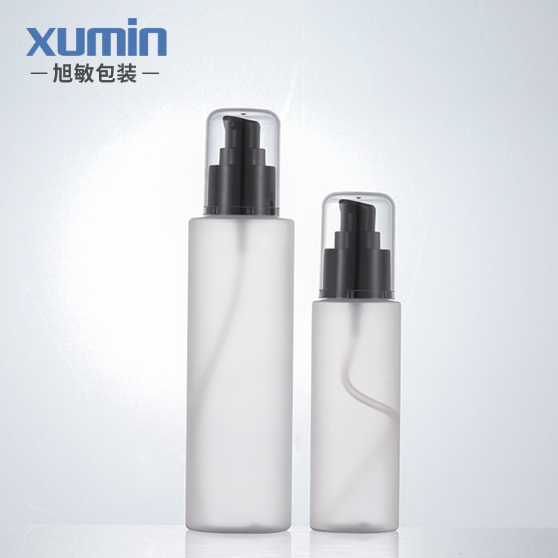 100ml黑色全罩泵头乳液瓶 200ml磨砂塑料压泵瓶 化妆品分装瓶旭敏