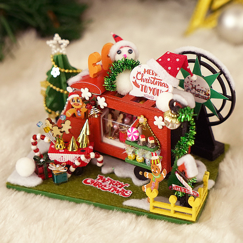 Diy Cabin Christmas Gifts Car House Creative Toys Educational Christmas Eve Gifts