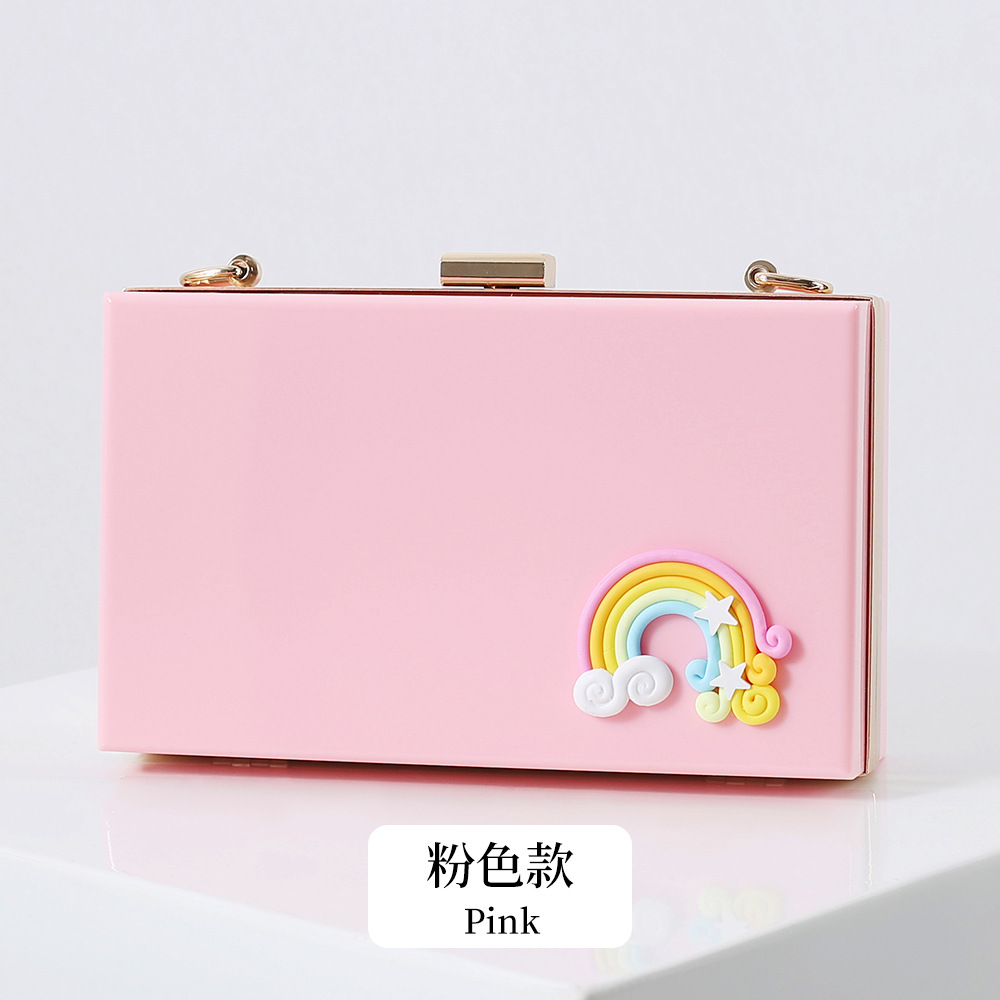 Estilo coreano fresco de acrílico embrague precioso partido banquete bolsa versátil vestido pequeño bolso cuadrado banquete bolso de noche
