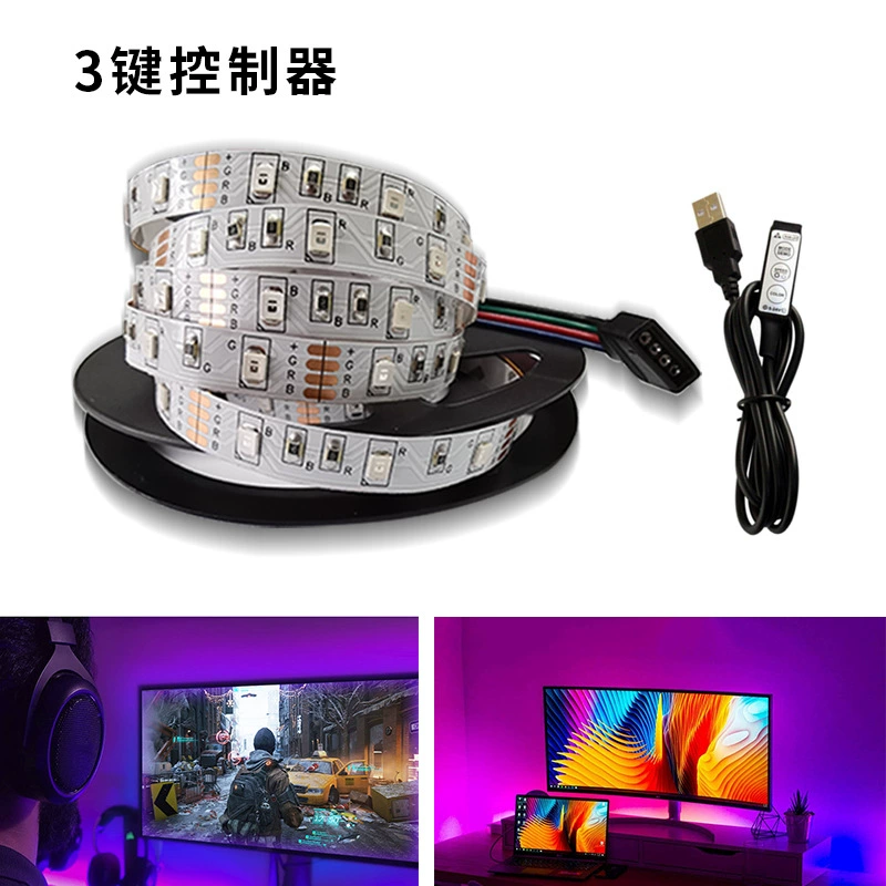 Светодиодная лента 5050 и 2835, питание USB, Bluetooth и пульт, 0,5–5 м