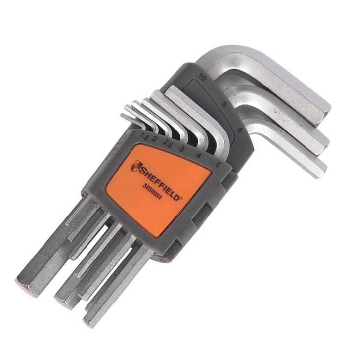 钢盾9件套公制标准长内六角扳手S050004钢盾9件内六角扳手