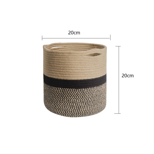 20cm cotton rope woven flowerpot storage basket crafts storage basket green plant potted basket