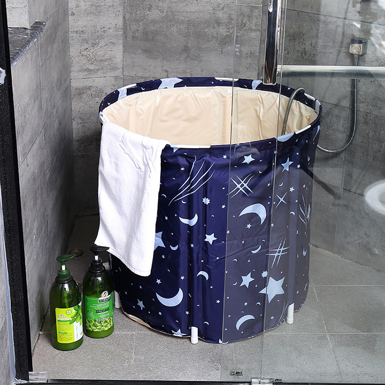 Fabric folding bath bucket for children and adults, six-layer quilted bath bucket, household thickened, inflatable-free bath bucket