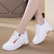 内增高女鞋秋冬新款休闲鞋厚底小白鞋女系带坡跟运动鞋低帮鞋单鞋