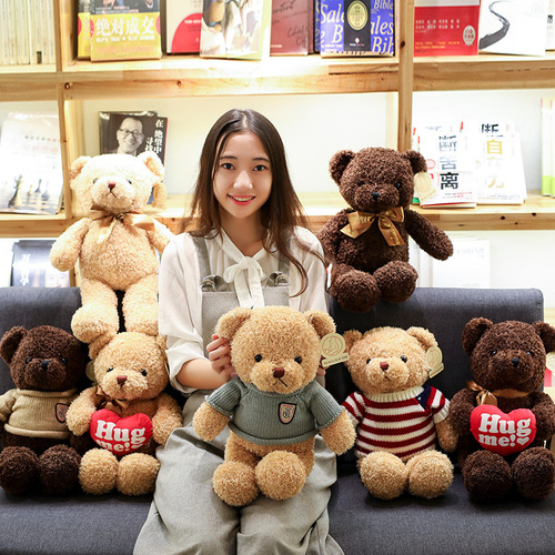 Manufacturer wholesale sweater teddy bear doll plush toy bear pillow cloth doll wedding gift gift bear
