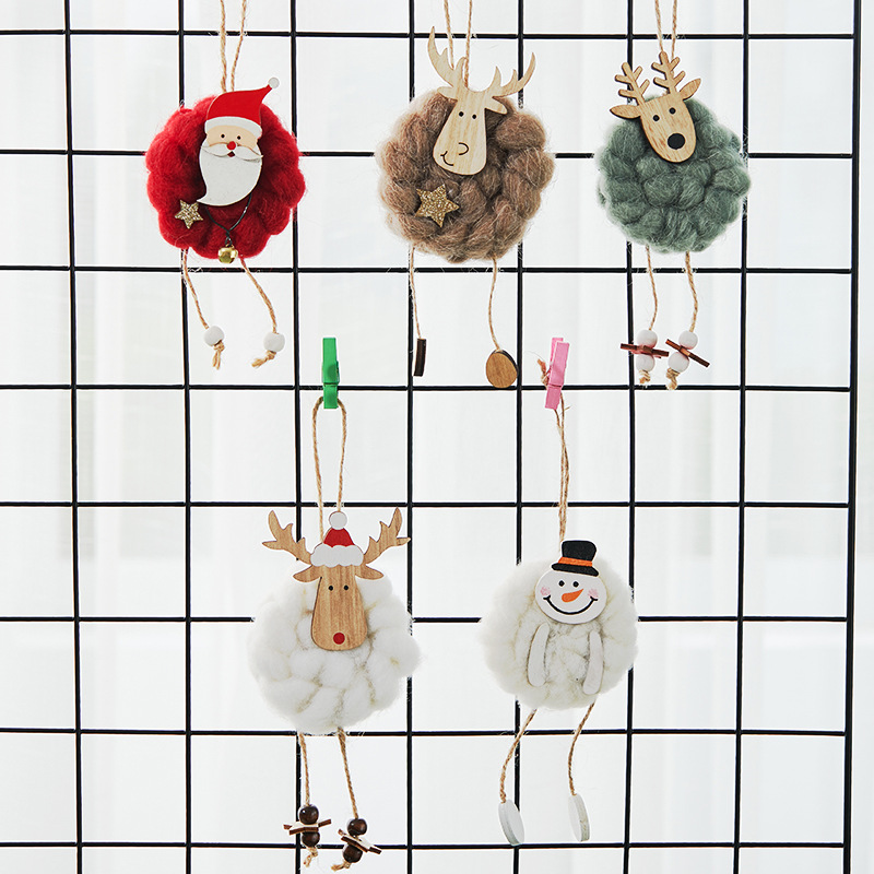 Fieltro de lana anciano muñeco de nieve alce colgante decoración de Navidad colgante árbol de Navidad colgante de arroz