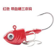 3.5g-33g multi-colored lure red fish-shaped lead head hook blood groove hook with glitter fish hook for largemouth bass and perch