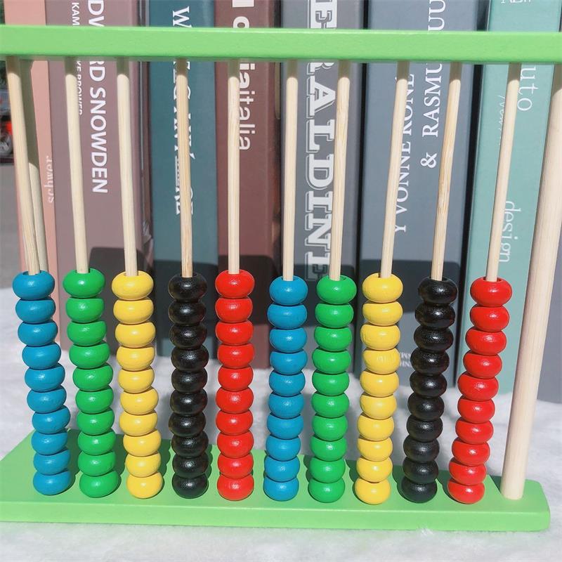 Cálculo de matemáticas en el jardín de infantes cuenta niños Abacus rack suma y resta educación temprana con diez pasos de bloques de contador