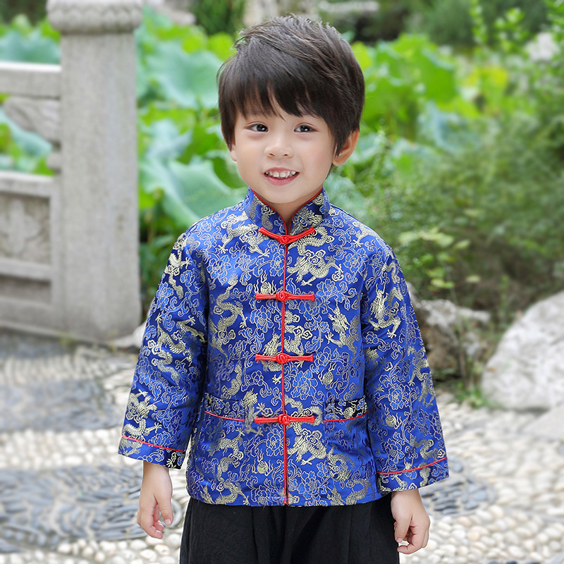Boy's Hansuit autumn long sleeve children's Tang suit Chinese style original costume costume classic underworld children's clothing